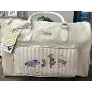 Disney Winnie the Pooh Ivory Satchel Embossed Embroidered Accents Bag